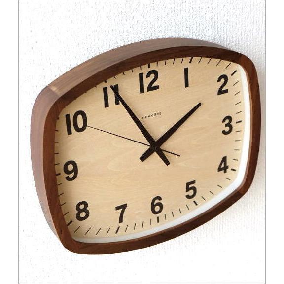 掛け時計 壁掛け時計 おしゃれ 木製 無垢材 ウォルナット 静音 静か 