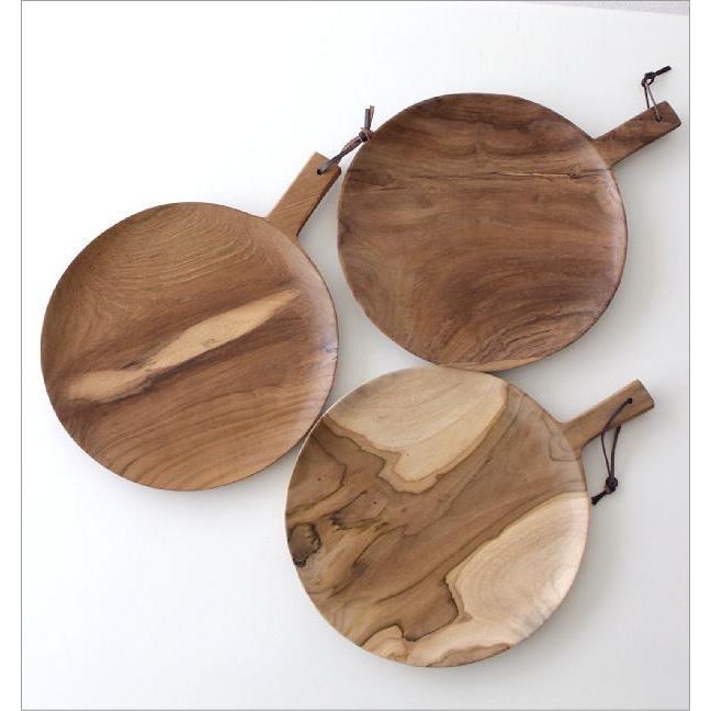 お皿 プレート 持ち手付き 取っ手 サービングトレイ 木製 天然木 無垢