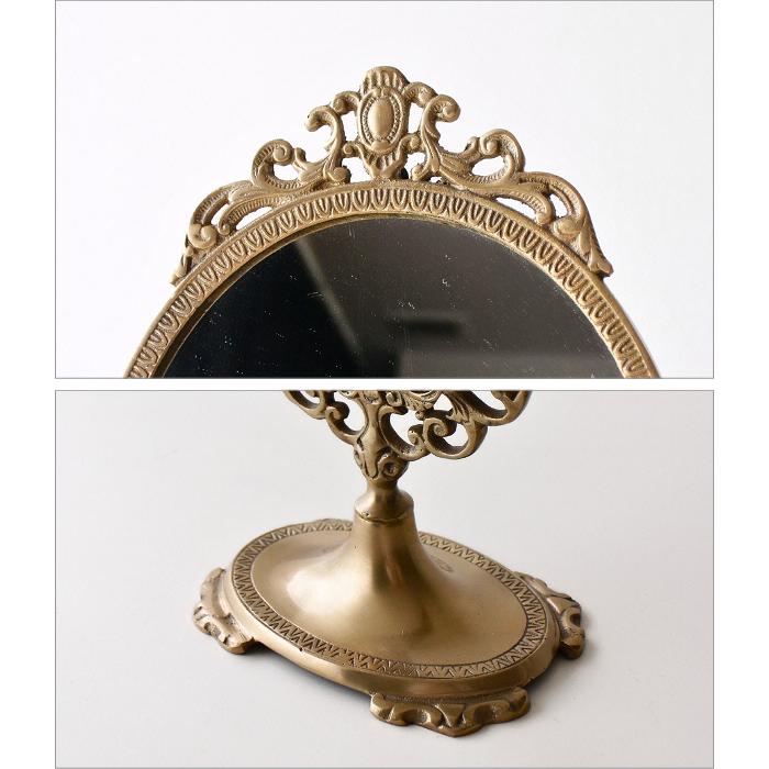 鏡 ミラー スタンドミラー 卓上ミラー おしゃれ かわいい オーバル