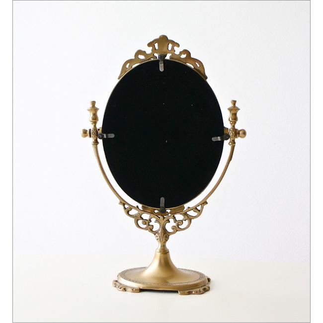 鏡 ミラー スタンドミラー 卓上ミラー おしゃれ かわいい オーバル