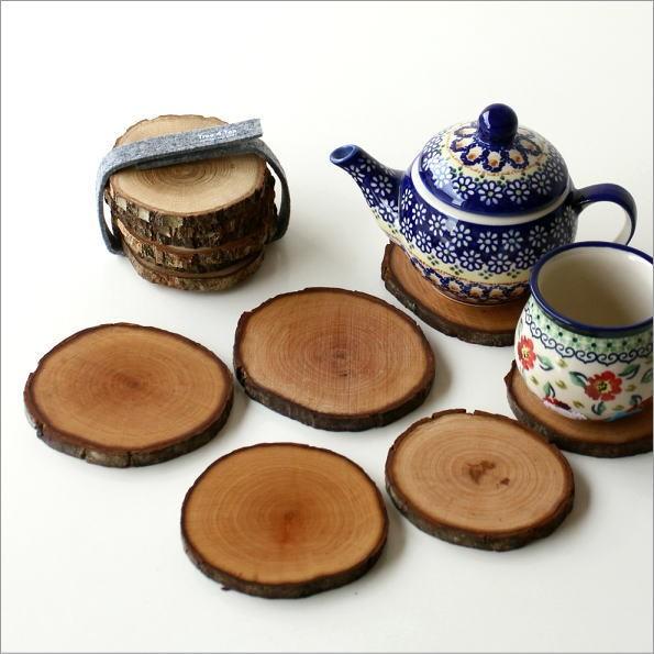 コースター 木製 輪切り おしゃれ ナチュラル 天然木のコースターセット 2タイプ Ras4712 ギギリビング 通販 Yahoo ショッピング