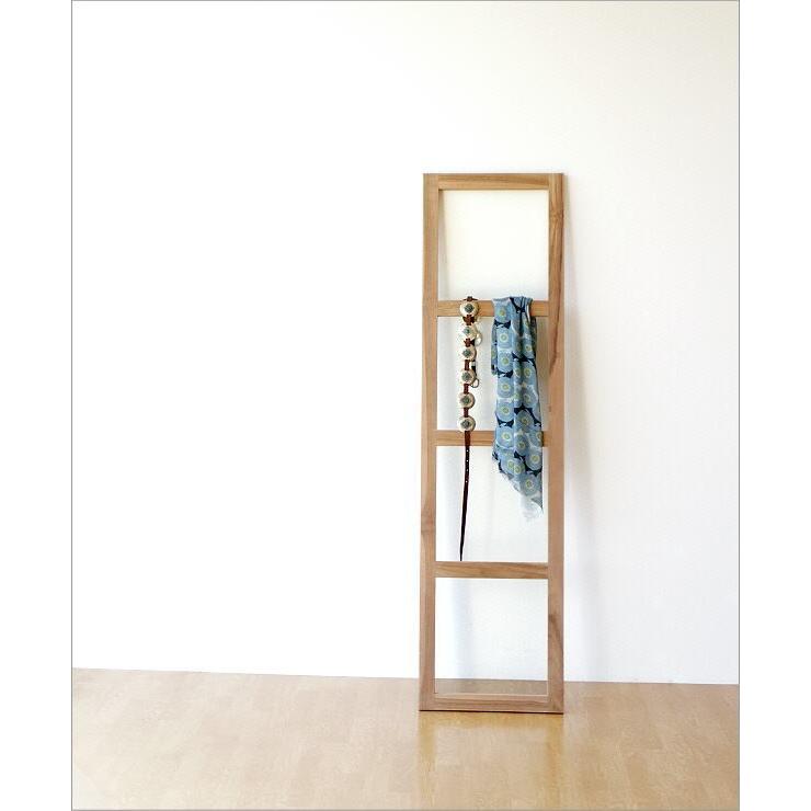 ラダーハンガー 立て掛け 木製 おしゃれ シンプル 壁面 インテリア はしご ストール ショール ベルト 小物掛け チークウッドラダー 