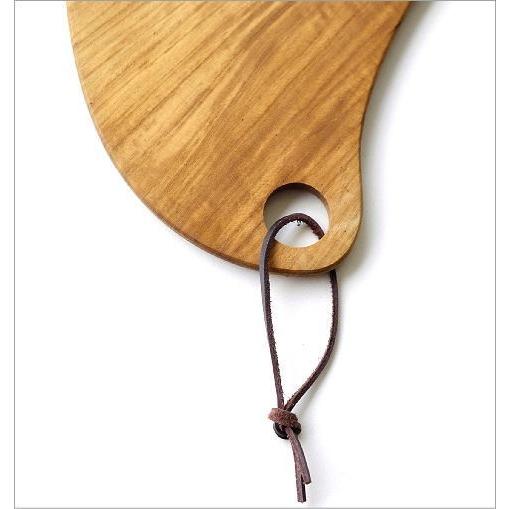 カッティングボード 木 木製 チーク おしゃれ まな板 天然木 変形 革