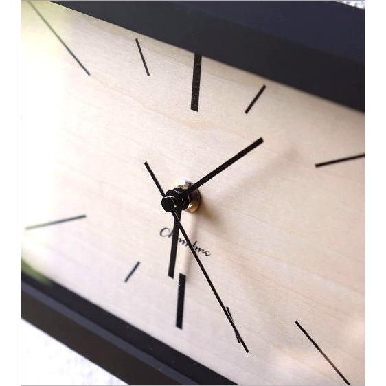 掛け時計 壁掛け時計 おしゃれ 横長 木製 無垢材 静音 静か 電波時計