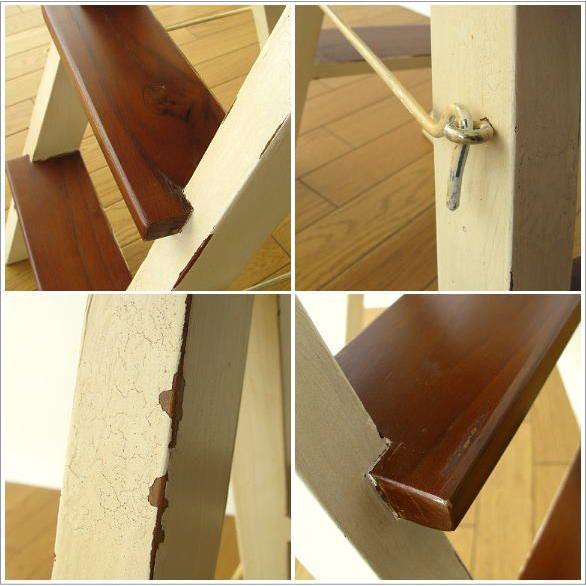 花台 フラワースタンド 木製 アイアン ラダーシェルフ ラダーラック