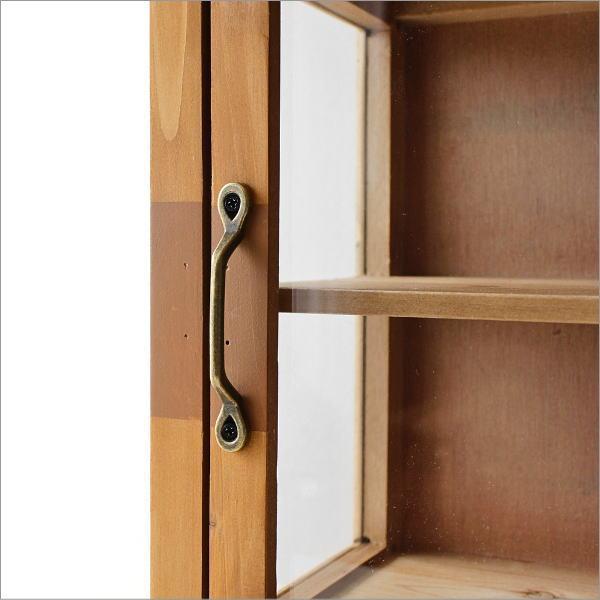 ガラスキャビネット おしゃれ 収納 シェルフ シャビー 飾り棚 キッチン