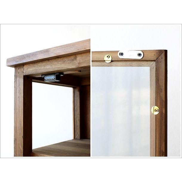 ガラスキャビネット おしゃれ 収納 シェルフ シャビー 飾り棚