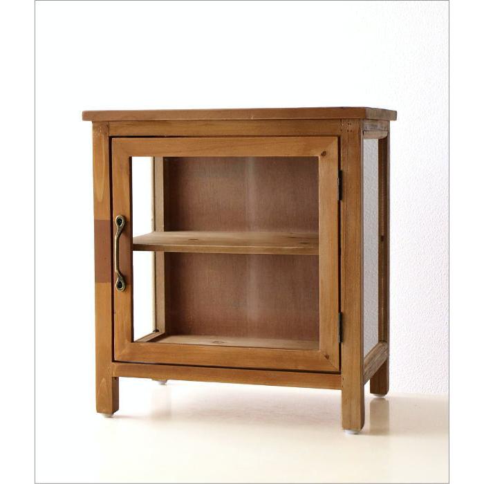 ガラスキャビネット おしゃれ 収納 シェルフ シャビー 飾り棚 キッチン