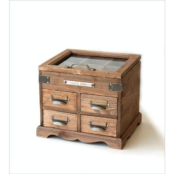 コレクションケース 木製 おしゃれ ナチュラル シャビー アンティーク