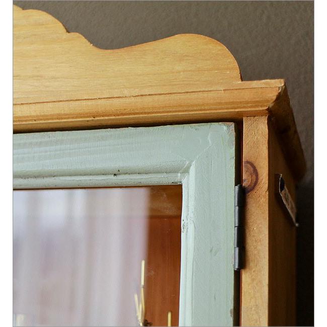 キャビネット 扉付き 木製 ガラス 収納棚 スリム 薄型 キッチン 卓上