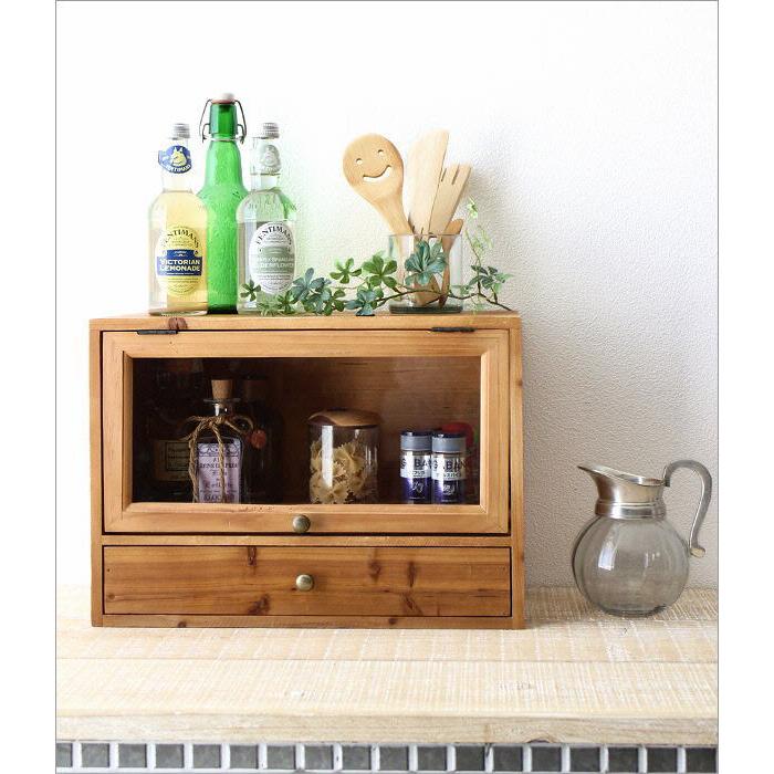 ミニキャビネット 飾り棚 スパイスラック おしゃれ 木製 ウッド 卓上