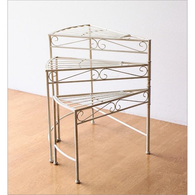 フラワースタンド 花台 アイアン おしゃれ 3段 コンパクト