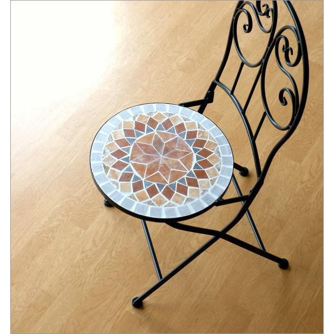 ガーデンチェア 折りたたみ おしゃれ アイアン ガーデン 椅子 チェア ベランダ バルコニー 椅子 クラシック ヨーロピアン モザイクガーデンチェアー Sik1440 ギギリビング 通販 Yahoo ショッピング