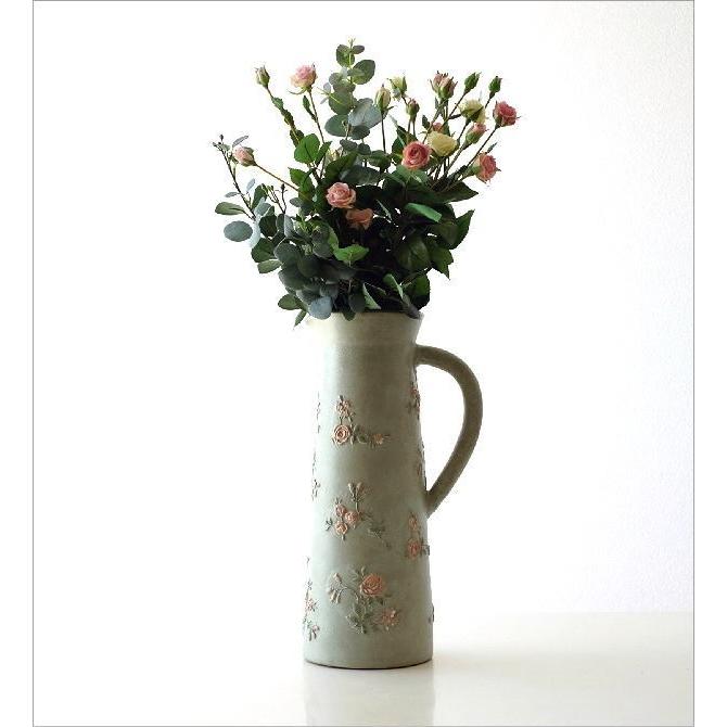 花瓶 花びん フラワーベース おしゃれ 陶器 レトロ かわいい バラ 花模様 テラコッタローズウッドピッチャー Sik2806 ギギリビング 通販 Yahoo ショッピング