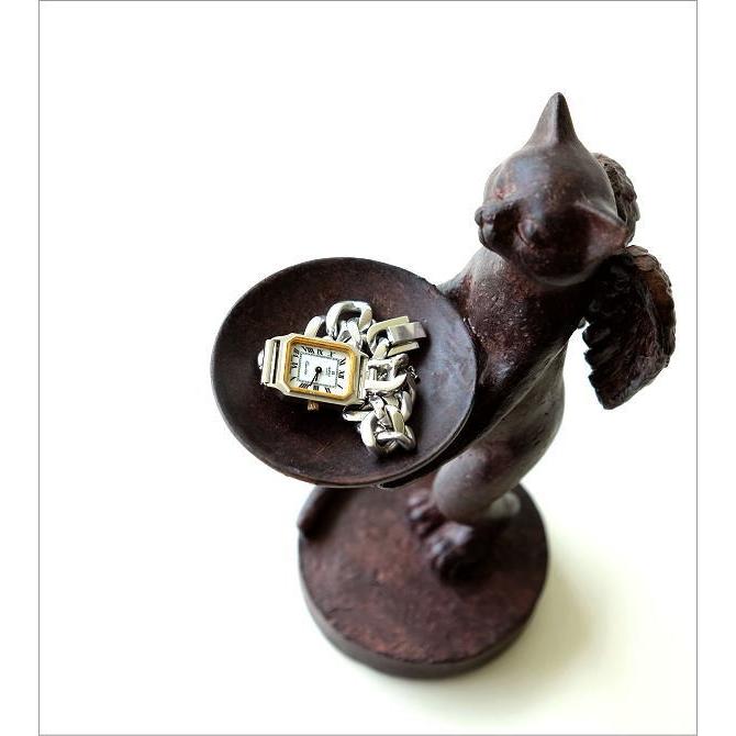 猫 置物 アンティーク 玄関 鍵置き トレイ かわいい おしゃれ 天使