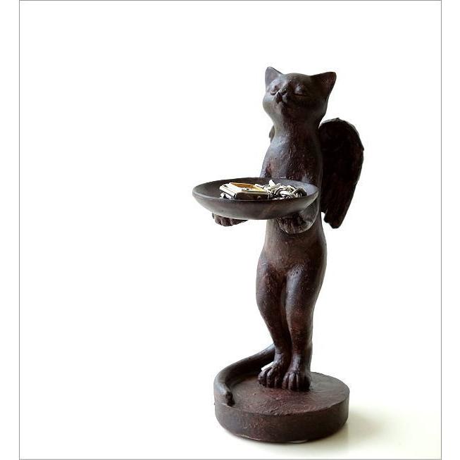 アンティーク　猫　置物　雑貨　トレー 猫 置物 アンティーク 玄関 鍵置き トレイ かわいい おしゃれ 天使