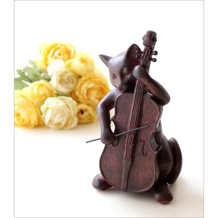 木製 バイオリニストシルエット 置物/アンティーク風オブジェ