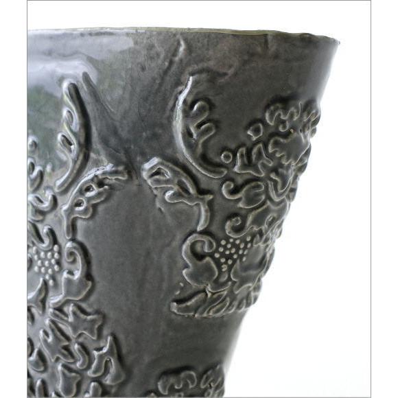 フラワーベース 花瓶 陶器 花器 おしゃれ アンティーク 横長 モダン 花入れ 花びん 陶器のスモールベース グレイ Sik6734 ギギリビング 通販 Yahoo ショッピング