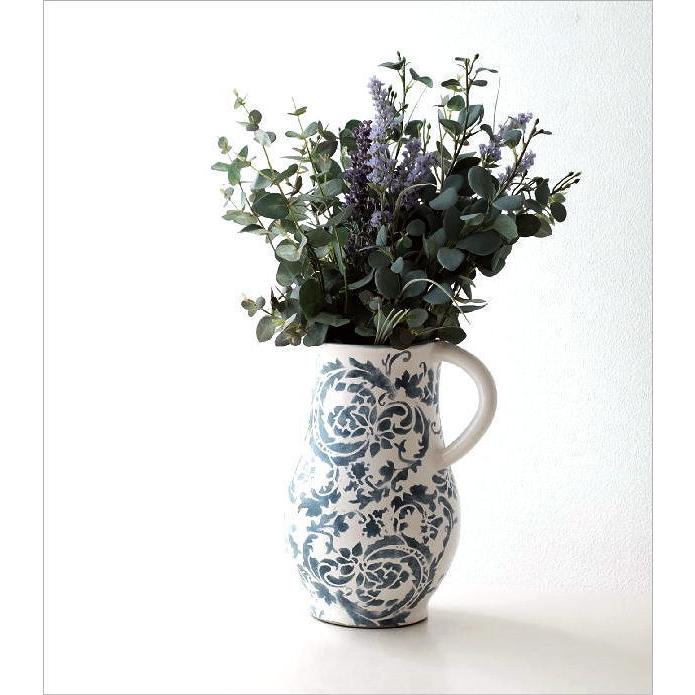 フラワーベース 花瓶 陶器 花器 おしゃれ かわいい アンティーク レトロ 花入れ 花びん フラワーアレンジ オリエンタルブルーピッチャー Sik8502 ギギリビング 通販 Yahoo ショッピング