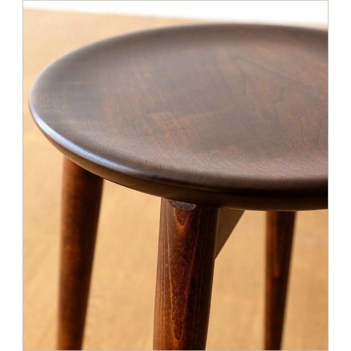 スツール 木製 丸 希少 ブラックウォールナット 一枚板 ミズナラ材