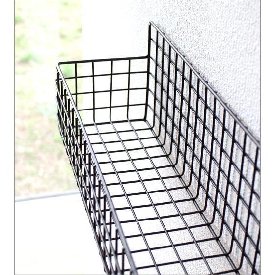 メッシュラック 壁掛け おしゃれ スリム 直置き 壁面 ワイヤーラック