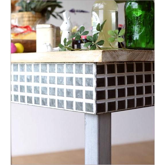 コンソールテーブル おしゃれ ワークテーブル ウッドテーブル 天然木 レトロ アンティーク シャビーなメタルとウッドのテーブル |  | 05