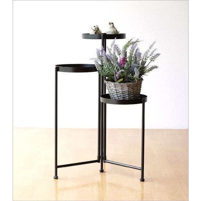 フラワースタンド 3段 花台 おしゃれ アイアン トレイ アンティーク