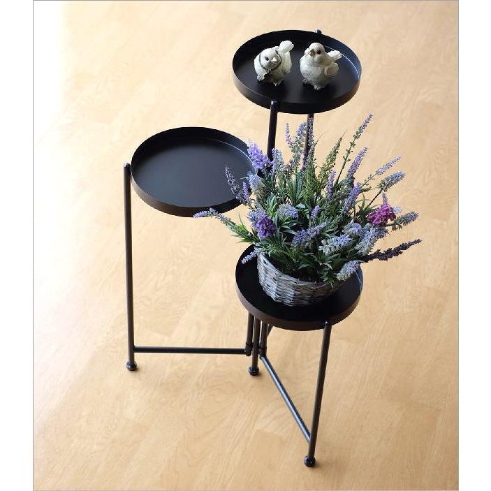 フラワースタンド 3段 花台 おしゃれ アイアン トレイ アンティーク