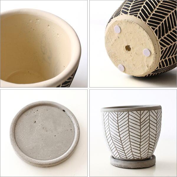 植木鉢 おしゃれ 3号 3.5号 4号 12cm 丸 プランター 鉢カバー セメント
