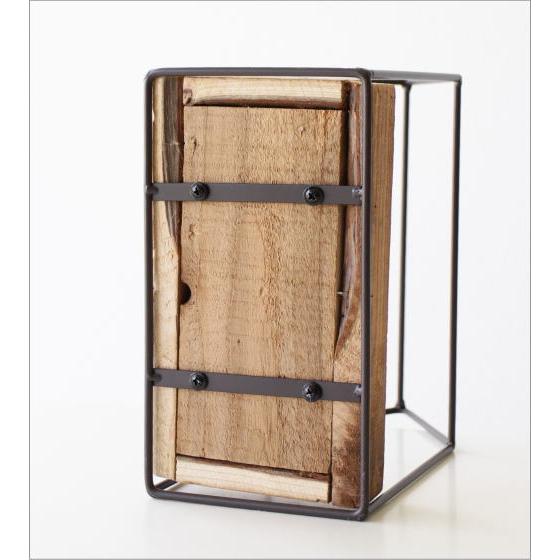 ウッドボックス アイアンハウス トレイ おしゃれ ハウス型 小物入れ