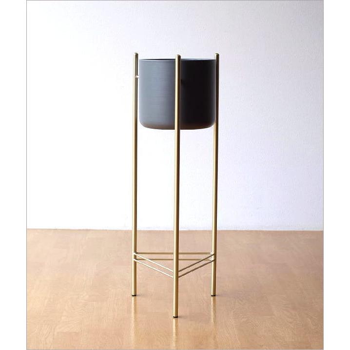 エレガンス アイアン プランタースタンド - トレイ付き フラワースタンド 鉢スタンド おしゃれ 花台 アイアン 軽量 プランター