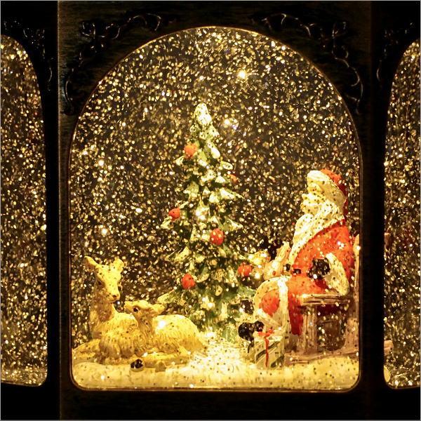 スノードーム クリスマス LEDライト キラキラ 光る サンタクロース