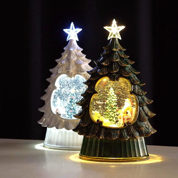 スノードーム クリスマス LEDライト キラキラ 光る クリスマスツリー