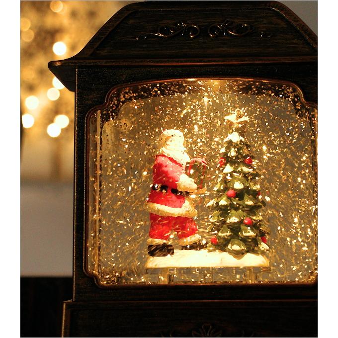 スノードーム クリスマス 光る LEDライト グリッター 自動 雪 ラメ