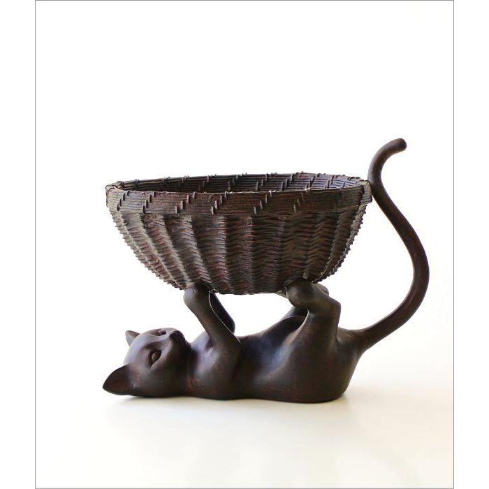 小物入れ 鉢カバー かご バスケット 猫 ネコ ねこ 雑貨 オブジェ 置物