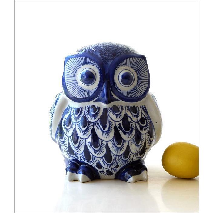 貯金箱 陶器 ふくろう フクロウ 和風 かわいい インテリア 玄関 梟