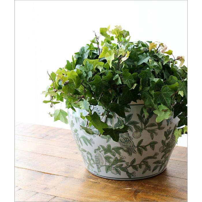 鉢カバー 陶器 おしゃれ 10号 8号鉢用 30cm 穴なし 火鉢 シノワズリ 和