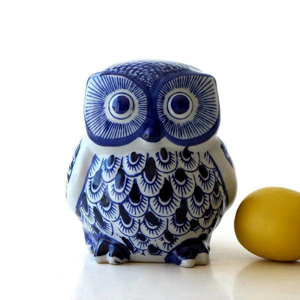 貯金箱 陶器 ふくろう フクロウ 和風 かわいい インテリア 玄関 梟