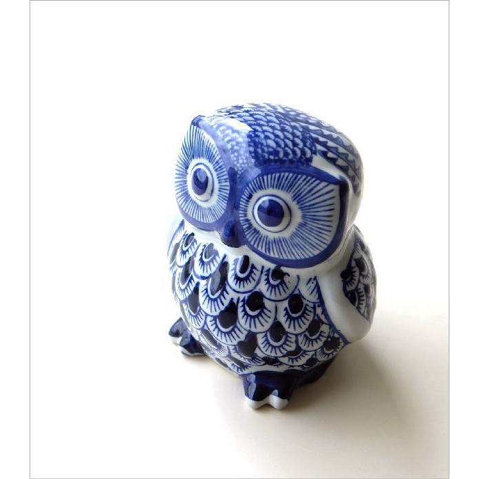 貯金箱 陶器 ふくろう フクロウ 和風 かわいい インテリア 玄関 梟