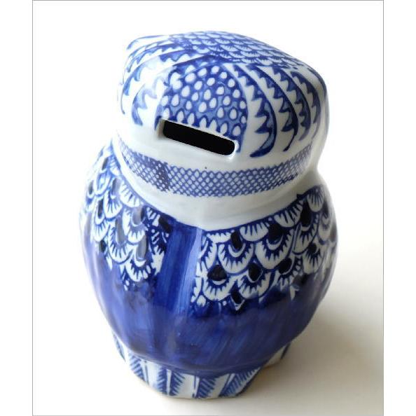 貯金箱 陶器 ふくろう フクロウ 和風 かわいい インテリア 玄関 梟