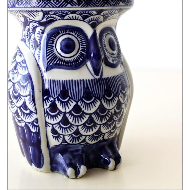 花台 陶器 室内 屋外 玄関 ふくろう 置物 インテリア オブジェ