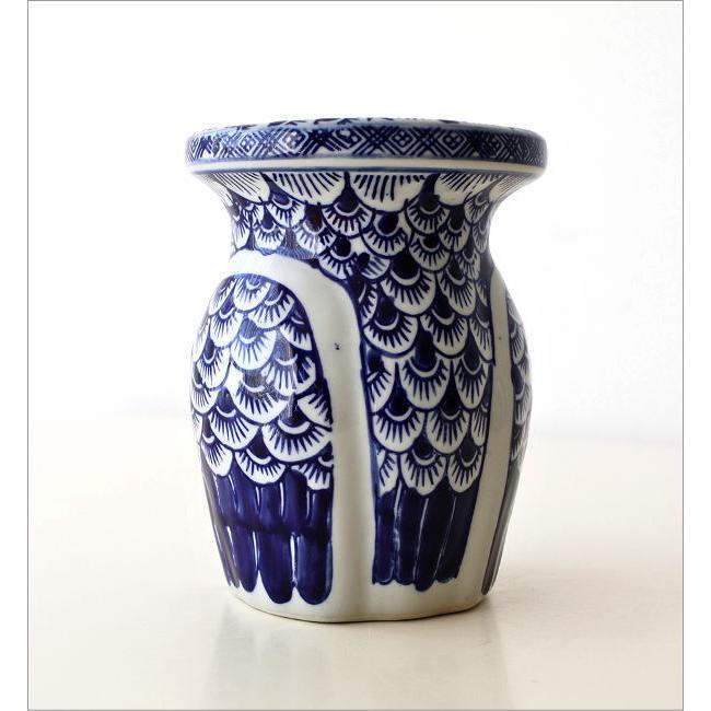 花台 陶器 室内 屋外 玄関 ふくろう 置物 インテリア オブジェ