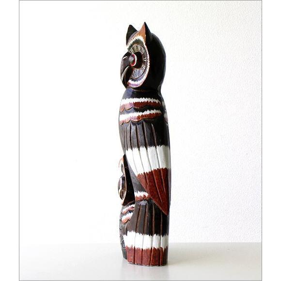 ふくろう 置物 置き物 木彫り オブジェ 木製 おしゃれ インテリア