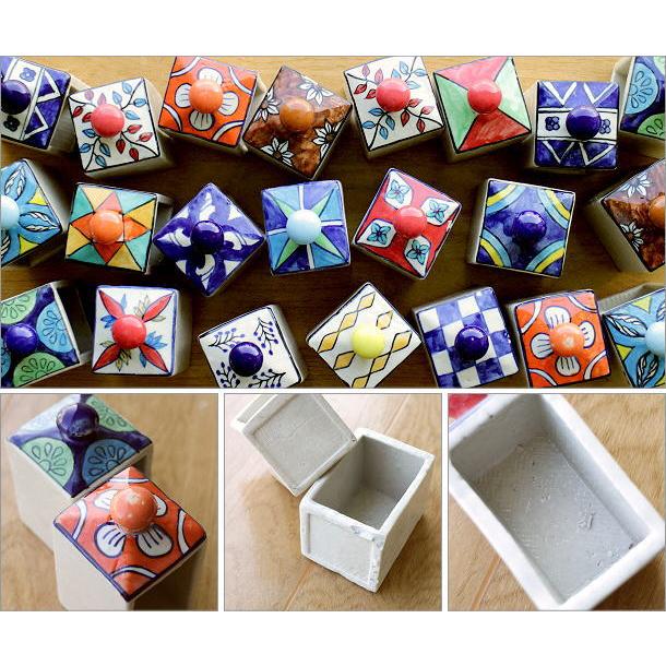 小物入れ 引き出し ミニチェスト 卓上 木製 陶器 アンティーク