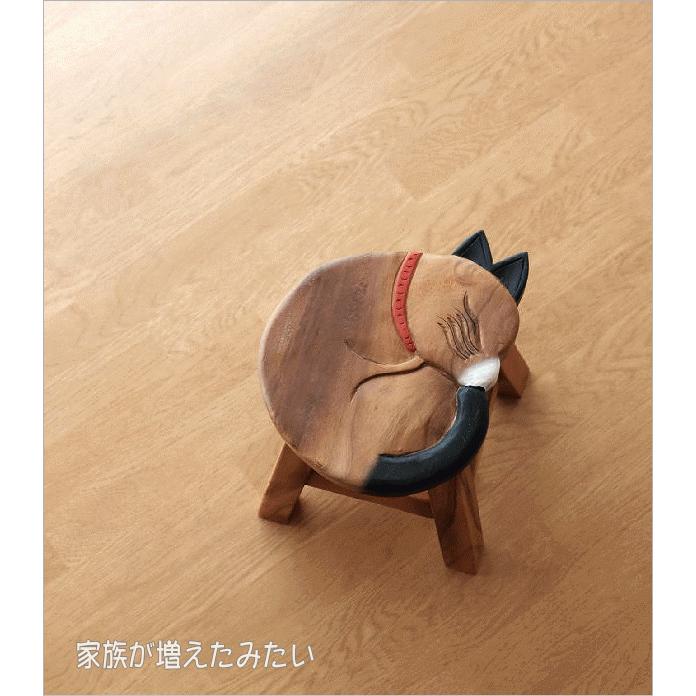 スツール 木製 椅子 いす イス ミニスツール 玄関 花台 ミニテーブル ウッドチェア おしゃれ 子供椅子 まる丸ネコさん