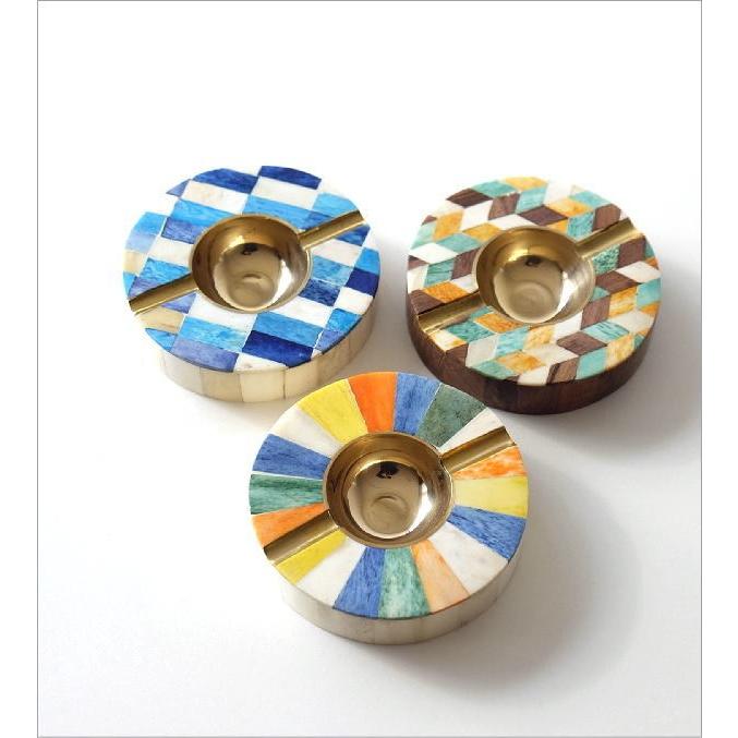 灰皿 おしゃれ 卓上 カラフル デザイン レトロ アンティーク 真鍮 シー