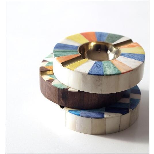 灰皿 おしゃれ 卓上 カラフル デザイン レトロ アンティーク 真鍮 シー