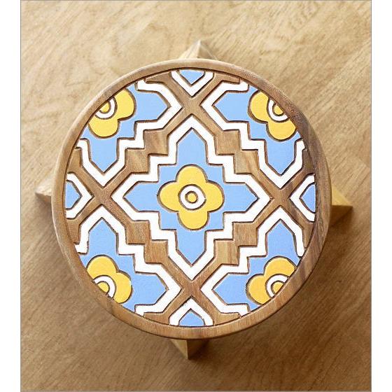 スツール 木製 子供 椅子 おしゃれ 花柄 ミニスツール 小さい ウッド