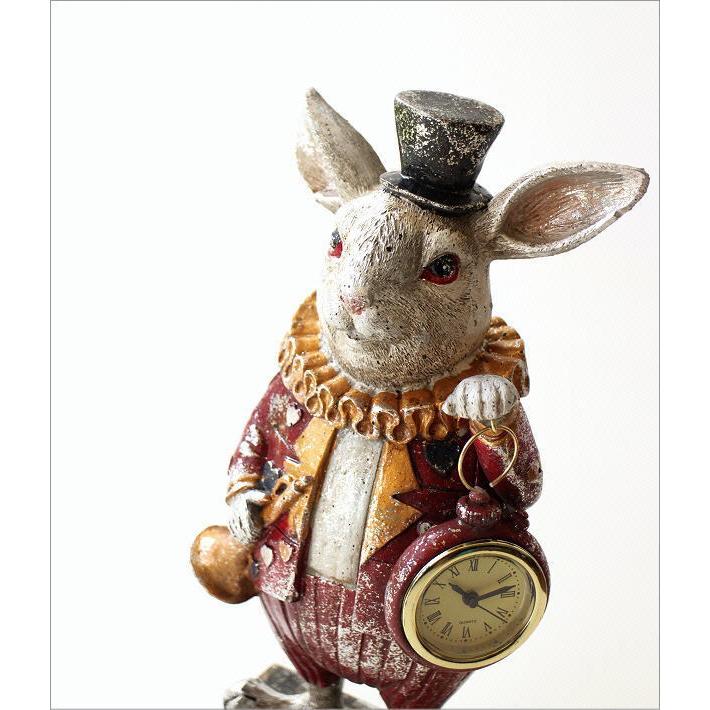 置き時計 置時計 おしゃれ かわいい うさぎ 置物 雑貨 オブジェ