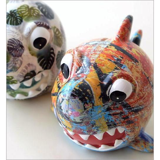 貯金箱 おしゃれ かわいい 陶器 サメ 鮫 オブジェ 置物 置き物 可愛い